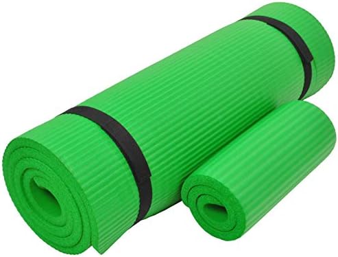 Hulkfit Everyday Essentials 1/2 polegada de alta densidade de alta densidade de alta densidade com tapete de ioga com joelheira e alça de carregamento