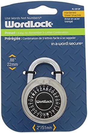Wordlock PL-127-CP LPL127CP CLÁSSICO COMBIMENTO DE TEXTO CLÁSSICA PADLOCK, Silver