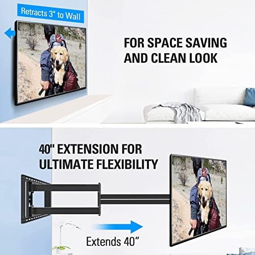 Montagem de parede de TV de braço comprido MD2285-la para TVs de 37 a 75 polegadas, Max Vesa 600x400mm, 100 lbs de carregamento