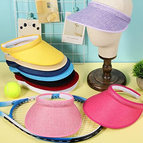 10 peças CLIP STAT On Visor Ajuste Visor Hat Capm de tamanho com pano de viseira Viseira de sol da cabeça coberta para homens Baseball de tênis de golfe, 10 cores