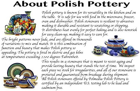 Cerâmica polonesa de cerâmica de 9 polegadas e servidor de bolo feita por Ceramika Artystyczna + Certificado de Autenticidade