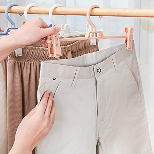 Cabides de calça - pacote de cabides de saia de 10/20 com clipes não deslizantes de cabides de calças resistentes