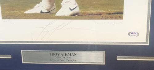 Troy Aikman autografou 16x20 litografia emoldurada Dallas PSA/DNA - Fotos autografadas da NFL