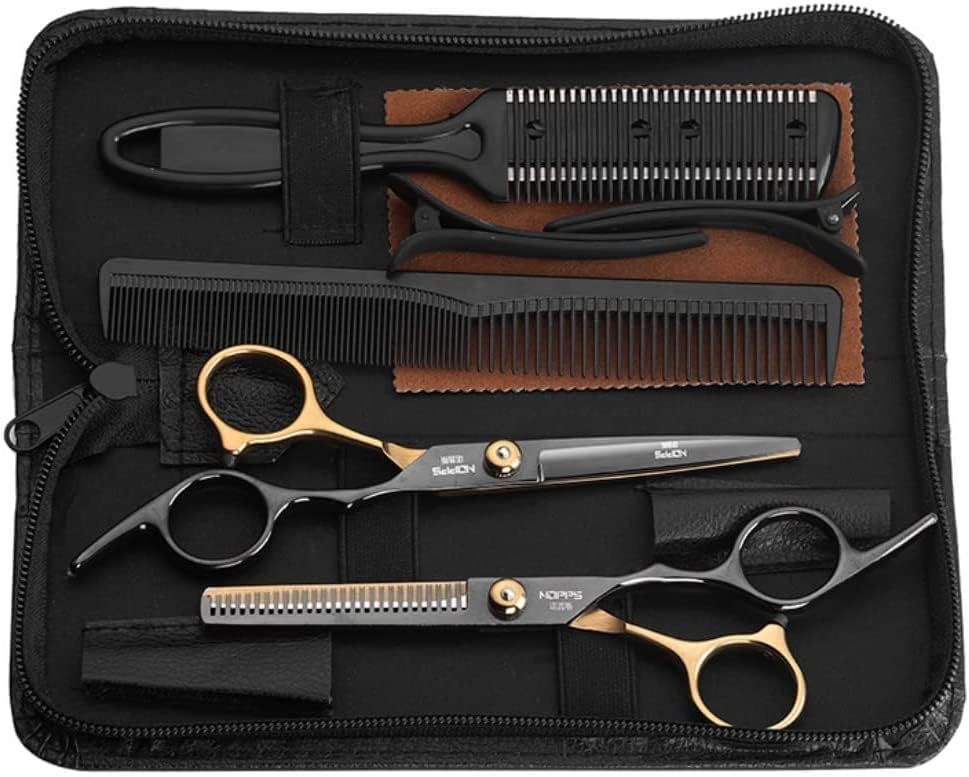 Conjunto de tesouras de corte de cabelo OONOOK, kit de tesouras de cabeleireiro profissional 8pcs, tesoura de desbaste de aço inoxidável,
