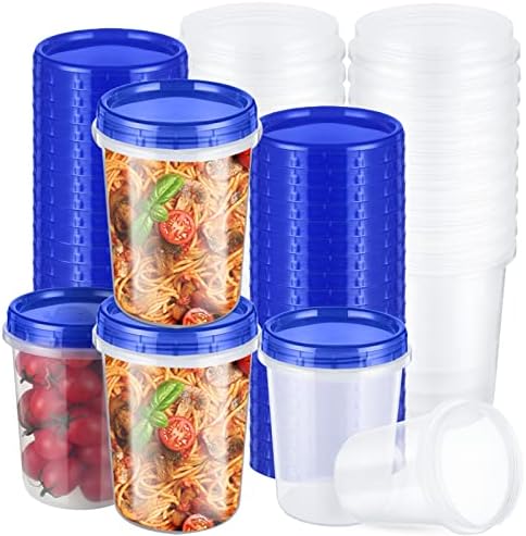 24 PCs 32 onças Torrem de delicatessen recipientes com tampas de sopa reutilizáveis ​​Recipientes de armazenamento com parafuso