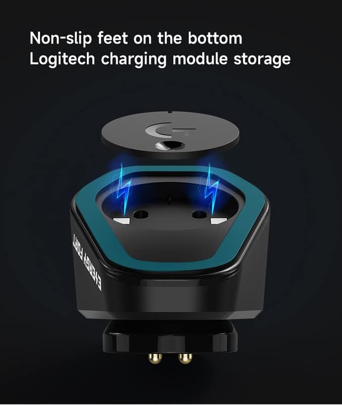 Dock de carregamento de mouse compatível com o Mouse Logitech & Razer, sistema de carregamento sem fio RGB PowerPlay