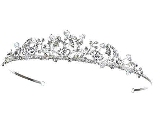 Samky Handmade Bridal Rhinestone Crystal Prom Wedding Floral Crown Tiara T879