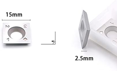 Fomasp 15mm Square Cutter Cutter Inserções para ferramenta de desbaste de Wood Turning, 3pcs
