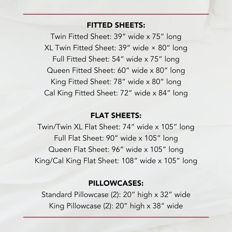 Conjunto de lençóis de algodão vermelho de algodão terra | American Cultived Cotton Basics | Premium Hotel Ultra Soft