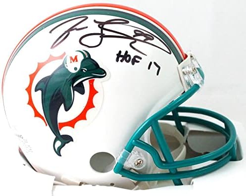 Jason Taylor assinou Miami Dolphins 97-12 Mini capacete com HOF - JSA W Auth *Black - Mini capacetes da NFL autografada