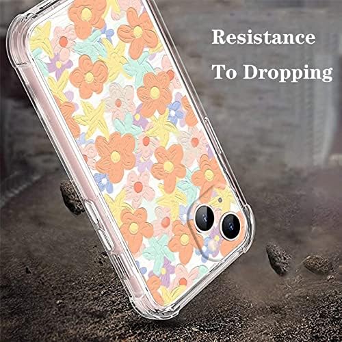 Compatível com o iPhone 13 Flower Case, Indie Aesthetic Drawing Flower Power Daisy Hippie Y2K Colorido Floral para iPhone