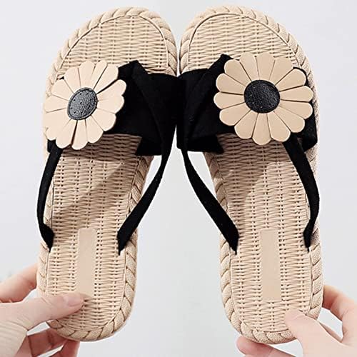 Sandálias de girassol em praia chinelos de primavera planos flechas casuais chinelos de verão sandálias de secagem rápida para mulheres
