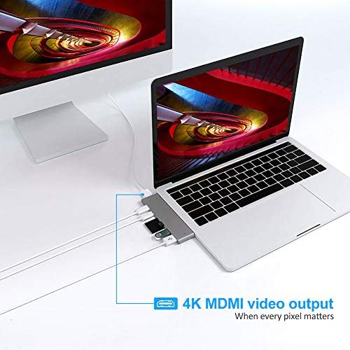Estação de docking portátil Xunmaifhb, dual tipo C USB C MacBook Pro para HDMI TF CARTE LEITOR DO CUILO DO CUVENTE DO TRUSTO