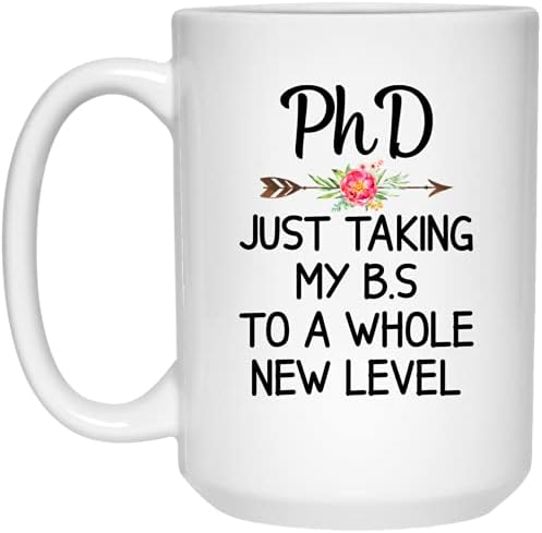 PhD levando meu BS a uma caneca engraçada de nível totalmente novo, novo doutorado, Dr. Caneca, presente de medicina, presente de