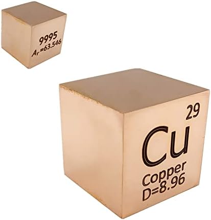 Cubos de densidade de metal sólidos de elemento polido com caixa de acrílico para educação de coleta de elementos