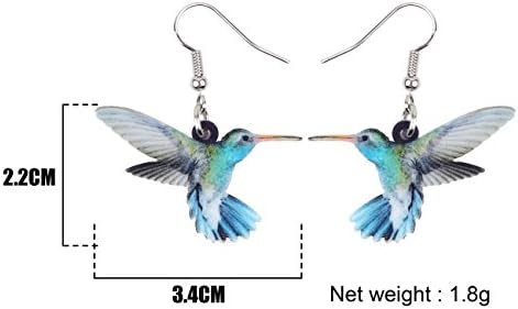 BONSNY ACRYLIC Drop Dangle Hummingbird Brincos de pássaros Jóias para mulheres Charms de presente para meninas