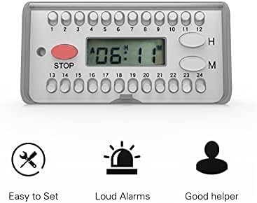 Lembrete de pílula eletrônica de Fullicon, medicamento para vários alarme com 6 alarmes por dia