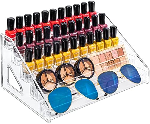 Organizador de óculos de sol Pero pero 5 camadas Organizador de esmalte acrílico 60 garrafas - organizador de maquiagem transparente