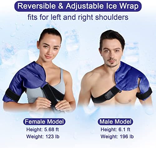 Revix Revix ombro de gelo de gelo rotador terapia fria, maços de gelo para lesões gel reutilizáveis ​​para alívio da dor