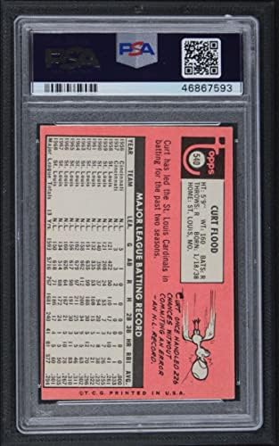 1969 Topps # 540 Curt Flood St. Louis Cardinals PSA PSA 4.00 Cardinals