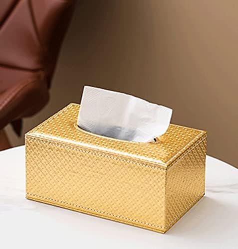 Caixa de tecidos caixa de lenço de papel dourado decoração de couro em casa branca armazenamento de armazenamento de armazenamento de guardanapos de tecidos de tecidos de tecidos de papel de papel de papel