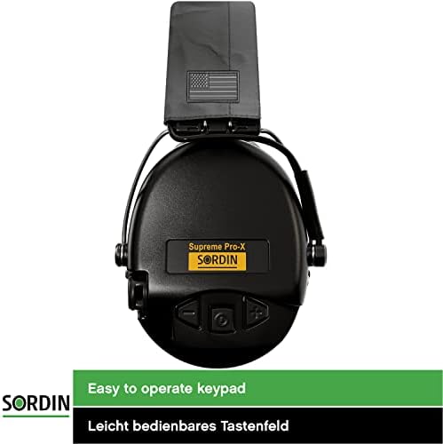 Defensores de ouvido pro -x supremo Sordin - Kits de cabeça de cabeça e gel cinzas - muffs eletrônicos de orelha eletrônica