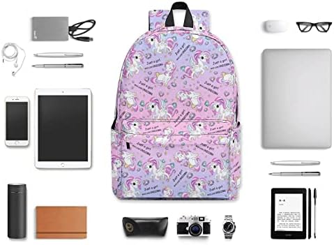 Zisnepq purple unicorn backpack bookbag escolar para meninos adolescentes garotas viajam de laptop para laptop com bolsos de volta