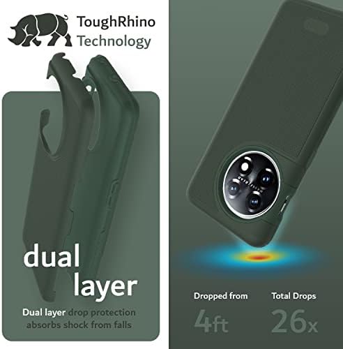 Tudia dualshield Grip projetado para OnePlus 11 Caso 5G, [MergeGrip] Camada dupla Camada à prova de choque Slim Grade militar não deslizamento