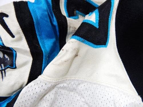 1999 Carolina Panthers Dan Best 77 Game usou White Jersey 48 DP32878 - Jerseys usados ​​na NFL não assinada