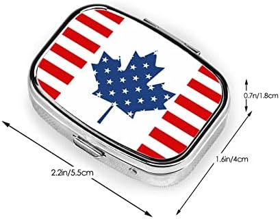 American e Canadian Friendship Flag Square Mini Box Box Metal Medic Medicine Organizer Travel Friendly Portable Pill Case