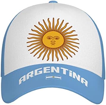 Daboyozhzh Argentina Flag argentina Cap 3D Impressão completa adulta unissex Hat ajustável Caps patrióticos de futebol