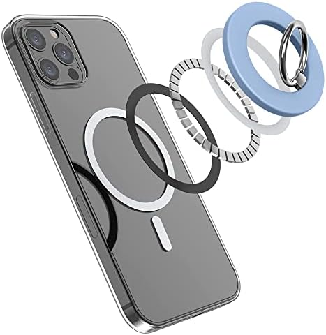 Suporte do anel de telefone magnético BONOMA, aderência magnética do telefone, suporte de telefone, anel de dedo do telefone para iPhone, compatível com carregamento sem fio forte força magnética azul