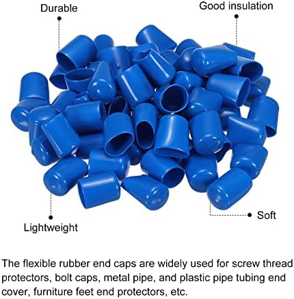 Meccanixity 50pcs tampas de borracha tampa de borracha de 20 mm de parafuso de vinil protetor redondo tampas de vácuo de PVC para tubo de parafuso para parafuso, azul