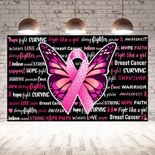 Cenário de conscientização sobre câncer de mama para fotografia bandeira de câncer de mama rosa fita de mama câncer de mama decorações