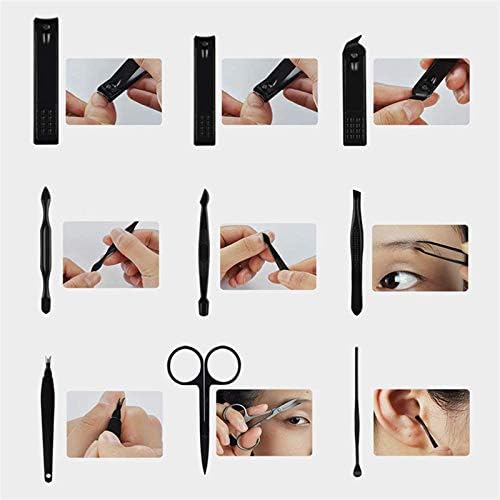 COOVS 8/10/15/18 PCS Manicure Conjunto de manicure Aço inoxidável Kit de pedicure Kit de unhas Conjunto de unhas
