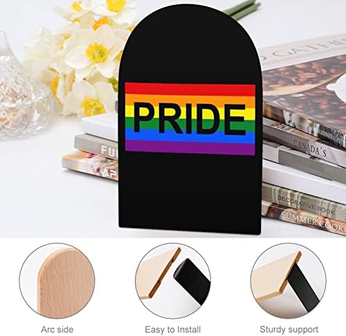 Livros de madeira do orgulho gay LGBT Livros decorativos não esquisitos para as prateleiras 1 par 7 x 5 polegadas