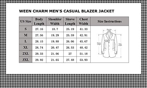 Ween Charm Mens Blazer Jacket Slim Fit casual Two Button Solid Soll Decon