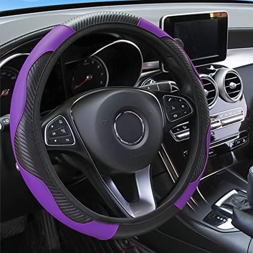 Tampa do volante de carro, microfibra universal Elastic de couro de 15 polegadas de 15 polegadas de cor de coloração anti-deslizamento