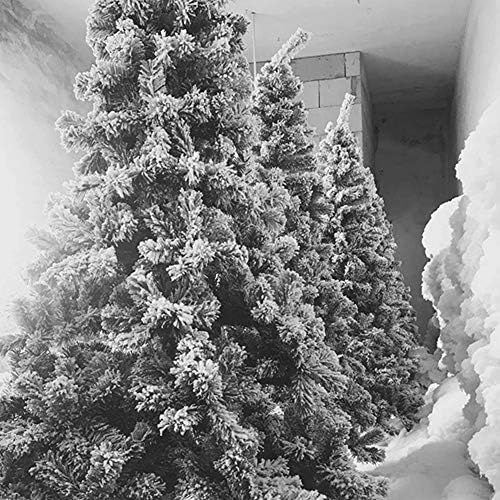 Material ZPEE Árvore de Natal PVC, árvore de pinheiro artificial articulada com suporte de metal fácil de montar decoração de natal adequada para adequado para uso interno e externo-1.5m com cerca
