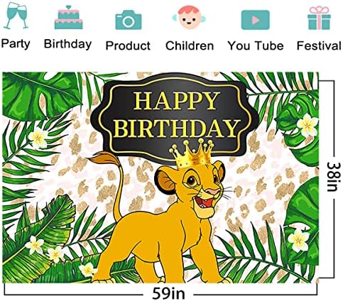 Cenário de leão para festas de aniversário suprimentos de leão bandeira de chá de bebê para decoração de festas fotos de leão 59x38in