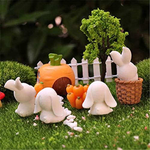 ABAODAM 6PCS Adorável artesanato de Páscoa Adorável Resina Bunny Miniaturas de Páscoa Ornamentos