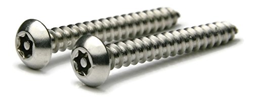 Torx com botão de segurança de prova de violação de pinos parafusos de chapa de metal 18-8 Aço inoxidável T-27- 14 x 2-1000