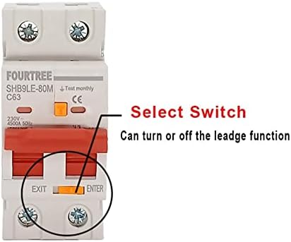 Werevu 1PCS 2P 230V RCBO MCB Circunte de disjuntor de corrente residual do circuito de vazamento com corrente e 10-63a