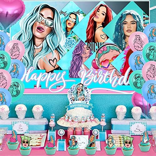 99pcs Singer Birthday Party Decorações, suprimentos de festa de música incluem banner de aniversário, balões, toppers de cupcakes,