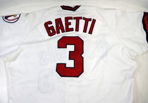 1991 California Angels Gary Gaetti #3 Game usou White Jersey 48 DP14411 - Jerseys MLB usada para jogo MLB
