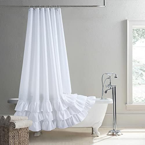 MVSUTA Branca Branca Moderna Modern Polyster Fabric Curtain, Cortinas de banheiro de pano sólido de fazenda à prova d'água, 78 W