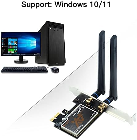 WIFI 6 PCI-E WiFi Rede AX1800Mbps BT5.2 Banda dupla 802.11ax pcie Desktop WiFi 6 PCI Express Wireless Adapter apenas para PC Windows