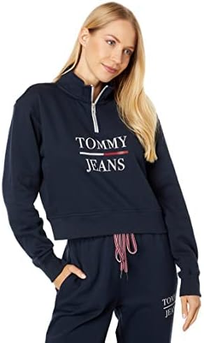 Tommy Hilfiger Feminino Fleece 1/4 Sorto de Sulvero Zip