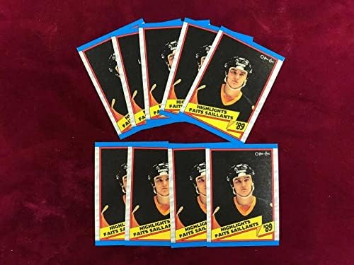 1989 O-Pee-Chee 327 Mario Lemieux Sets Record x 9 nrmt/mt+-cartões de hóquei não assinados