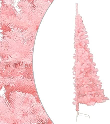 Árvore de Half Christmas Artificial Vidaxl com Stand Pink 82,7 PVC